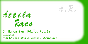 attila racs business card